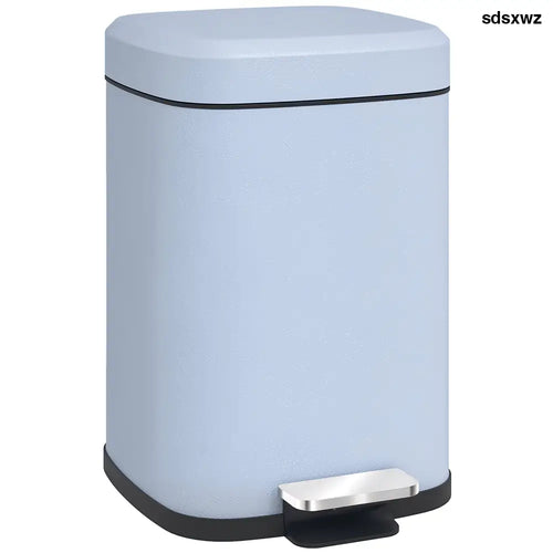 12L Metal Kitchen Bin – Light Blue - 12L Modern Boxy Metal Home Kitchen Bin-L