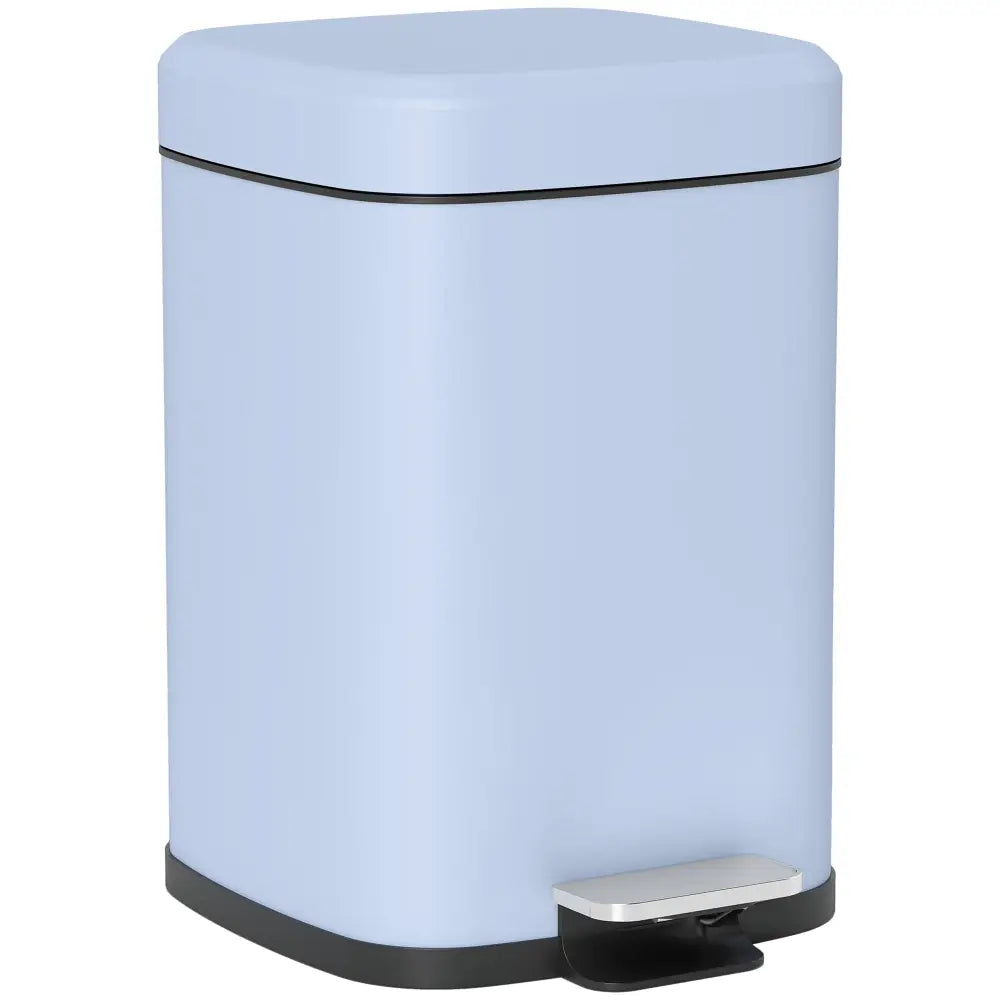 12L Metal Kitchen Bin – Light Blue - 12L Modern Boxy Metal Home Kitchen Bin-L