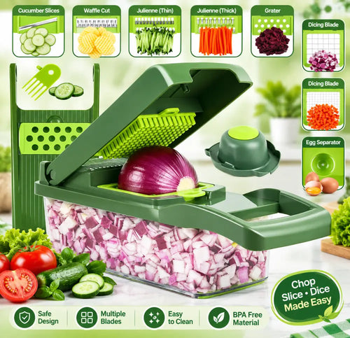 16-Piece Multi-Function Vegetable Chopper Slicer & Dicer Set - Vegetable Chopper