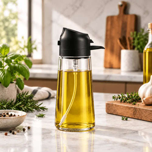 2-in-1 Olive Oil Dispenser & Sprayer Bottle (470ml) - Kitchen Tools & Gadgets