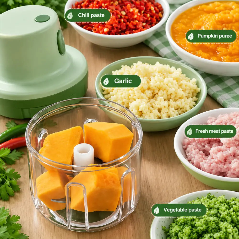 250ml USB Rechargeable Mini Food & Vegetable Chopper - Electric Chopper