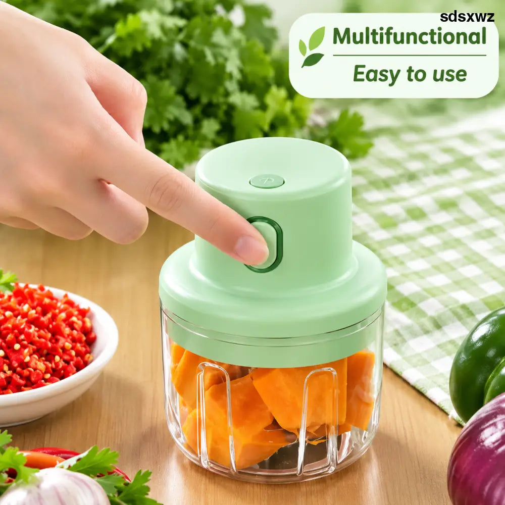 250ml USB Rechargeable Mini Food & Vegetable Chopper - Electric Chopper