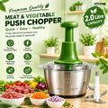 2L Stainless Steel Manual Food & Vegetable Push Chopper - Manual Food Chopper