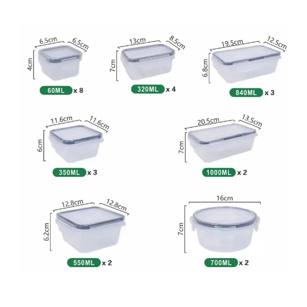 Clear Food Storage Containers with Lids – 24-Piece Set - W13279074 - 24X Clear Plastic Food Containers With L