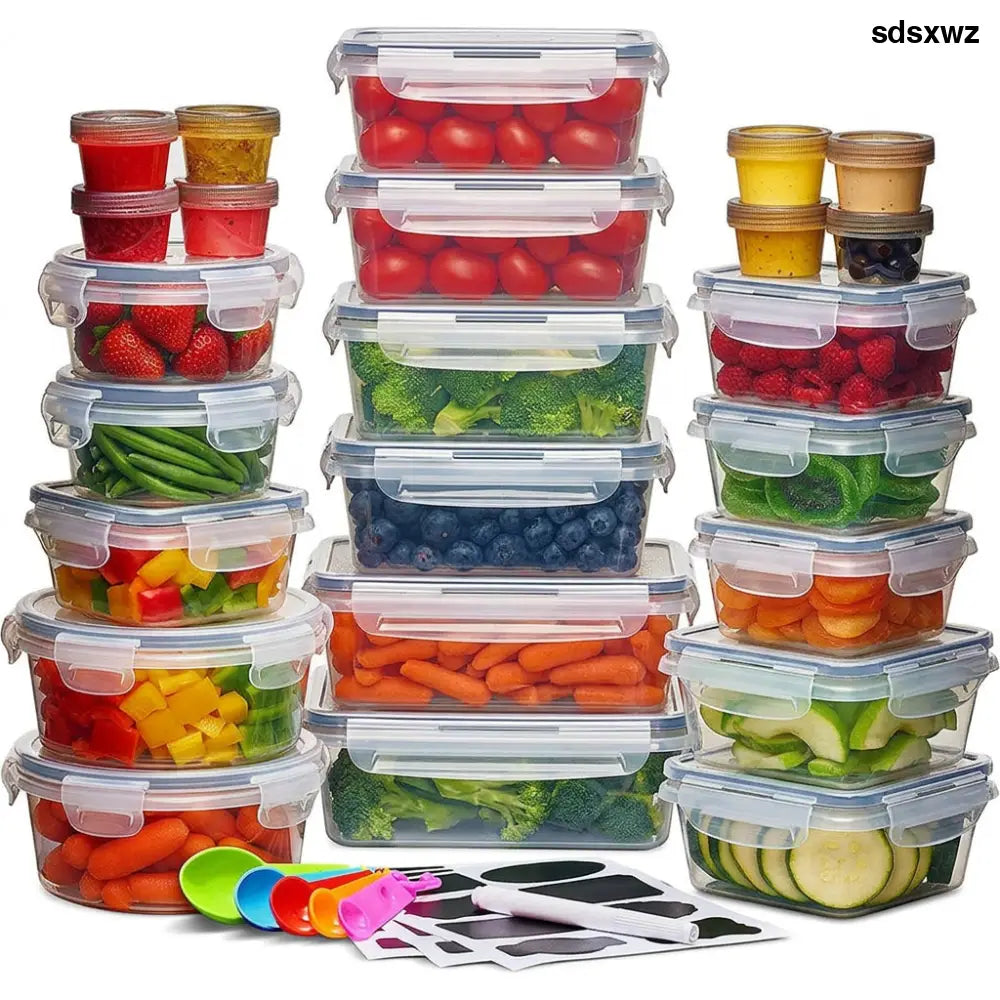 Clear Food Storage Containers with Lids – 24-Piece Set - W13279074 - 24X Clear Plastic Food Containers With L