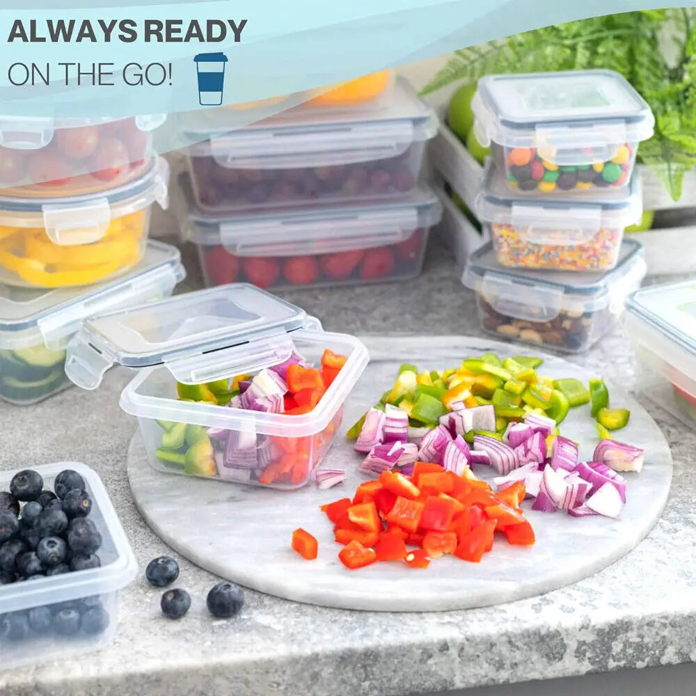 Clear Food Storage Containers with Lids – 24-Piece Set - W13279074 - 24X Clear Plastic Food Containers With L