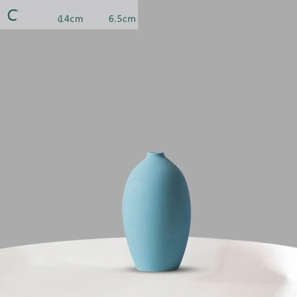 Creative Ceramic Vases For Living Room Decoration Accessories - Blue - Home Essentials