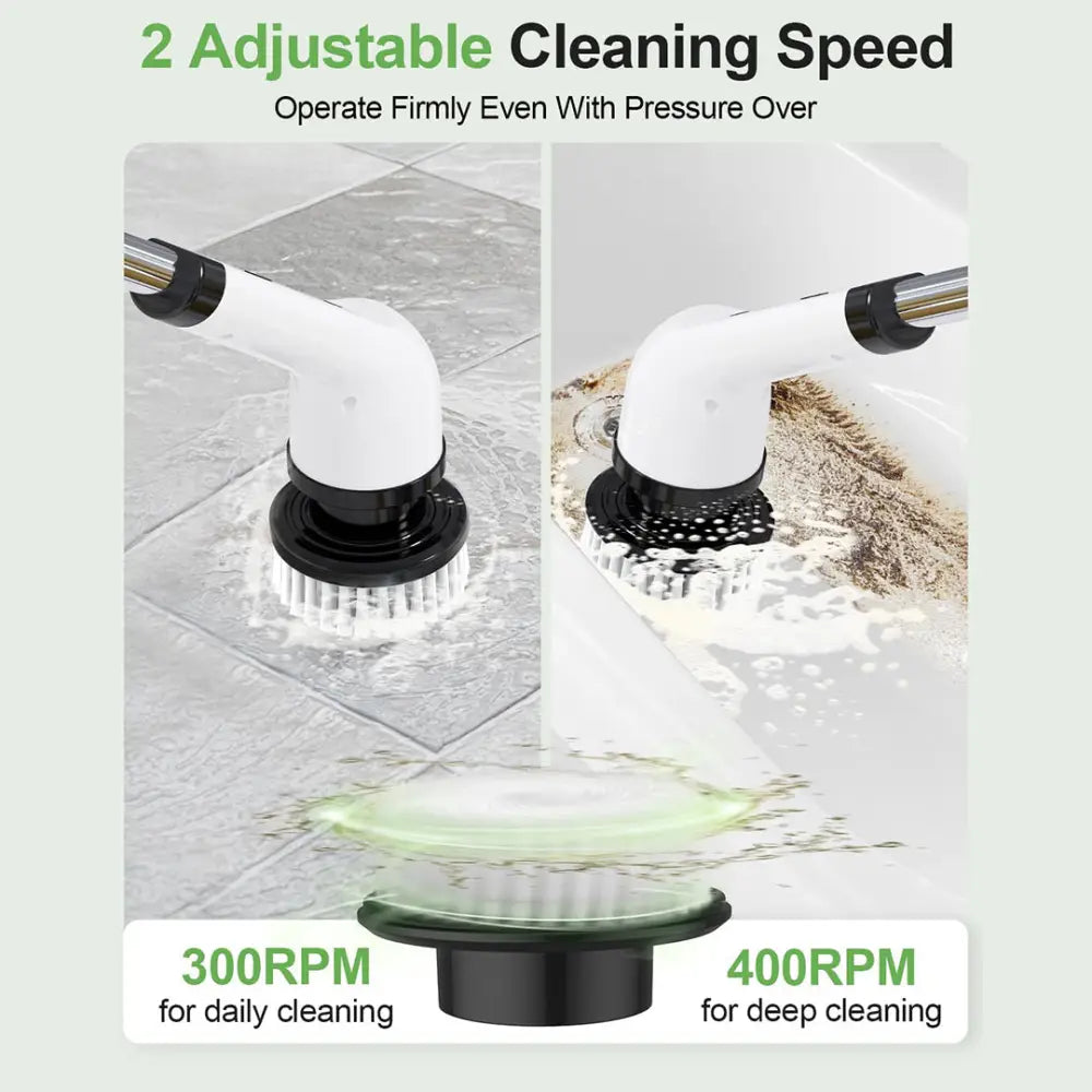 Electric Cleaning Brush with Multiple Brush Heads – Handheld Household Scrubber - Electric Cleaning Brush