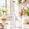 Electric Milk Frother & Foam Whisk for Coffee - White - Kitchen Tools & Gadgets