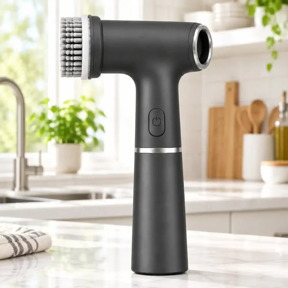 Electric Rotating Shower Scrubber - Grey - Cleaning Tools