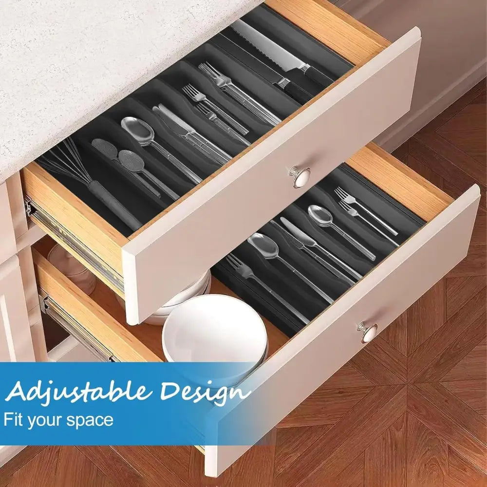 Extendable Cutlery Tray – Adjustable Kitchen Drawer Organiser - 1pcs - Extendable Cutlery Tray Kitchen Drawer O