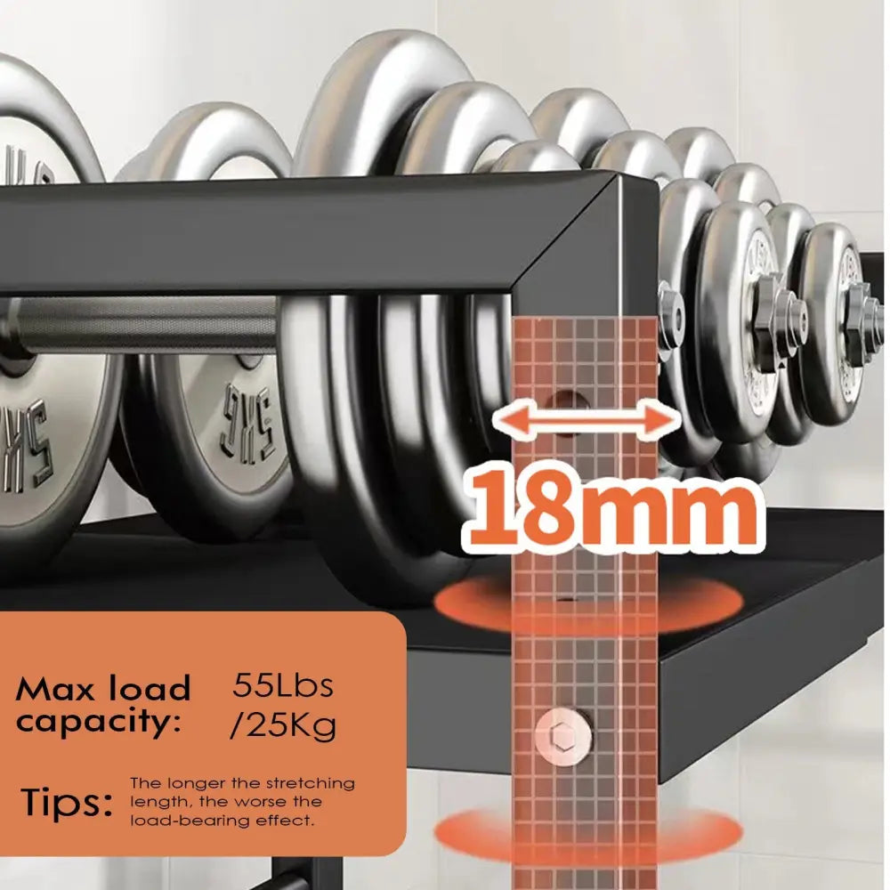 Extendable Microwave Shelf & Kitchen Storage Rack - A - Black Single-layer Double Bar With 6 Hoo