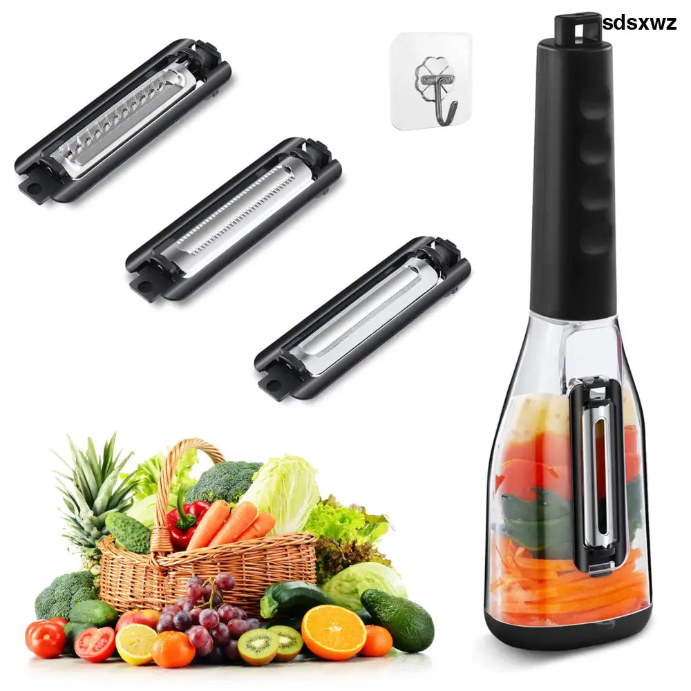 Multifunctional Kitchen Peeler with Storage Tube – Vegetable & Fruit Peeling Tool - Kitchen Peeler
