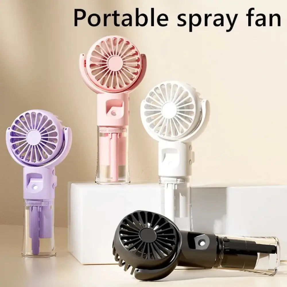 Portable Handheld Spray Fan 4-Speed Water Spray Mist Fan Summer Cooling Artifact USB Charging Summer Supplies Outdoor
