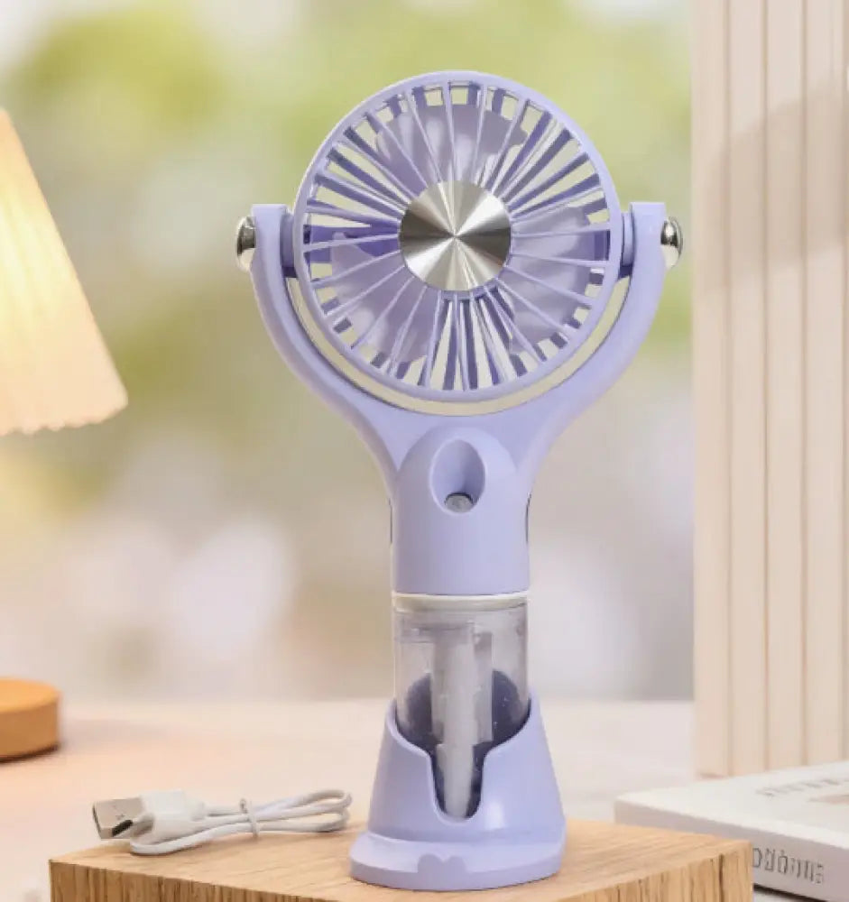 Portable Handheld Spray Fan 4-Speed Water Spray Mist Fan Summer Cooling Artifact USB Charging Summer Supplies Outdoor