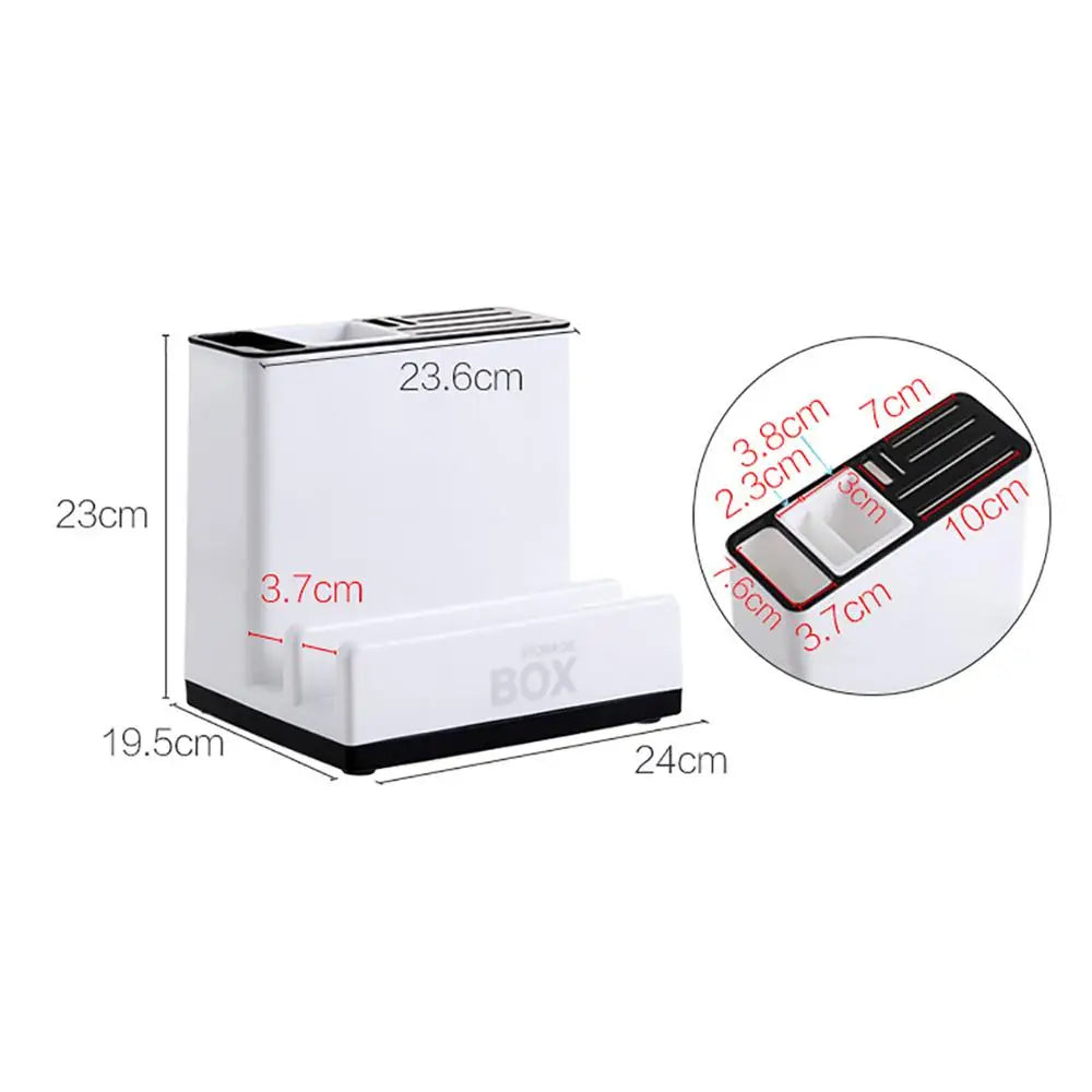Tableware Storage Holders Kitchen Knife Plastic Storages Racks For Kitchen Convenience Cabinet Kitchen Gadgets - White